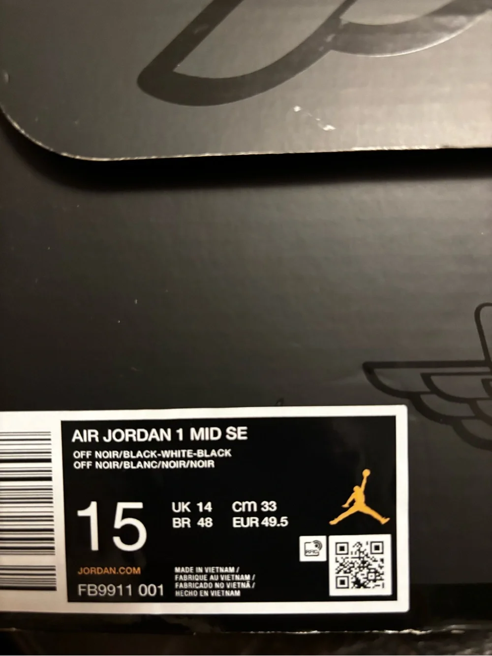 Jordan Air Jordan 1 Mid SE Black White Off Noir
